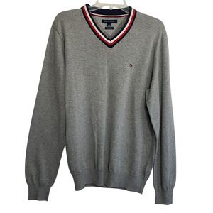 Tommy Hilfiger Men's Premium Cotton V-neck Sweater, Size Medium